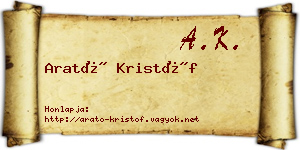 Arató Kristóf névjegykártya