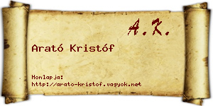 Arató Kristóf névjegykártya