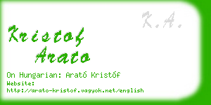 kristof arato business card